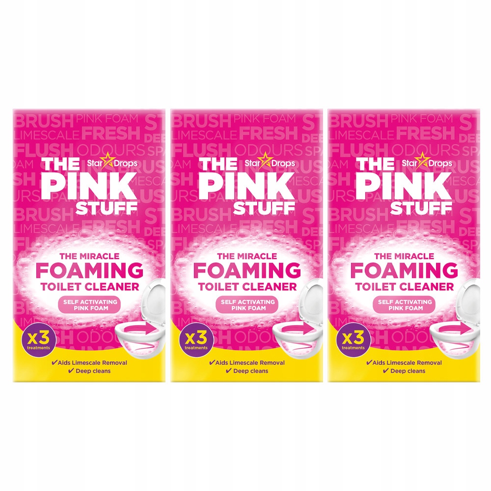 The Pink Stuff, The Miracle Foaming Toilet Cleaner (1pk contains 3 x 100g  sachets), Self Activating Pink Foam