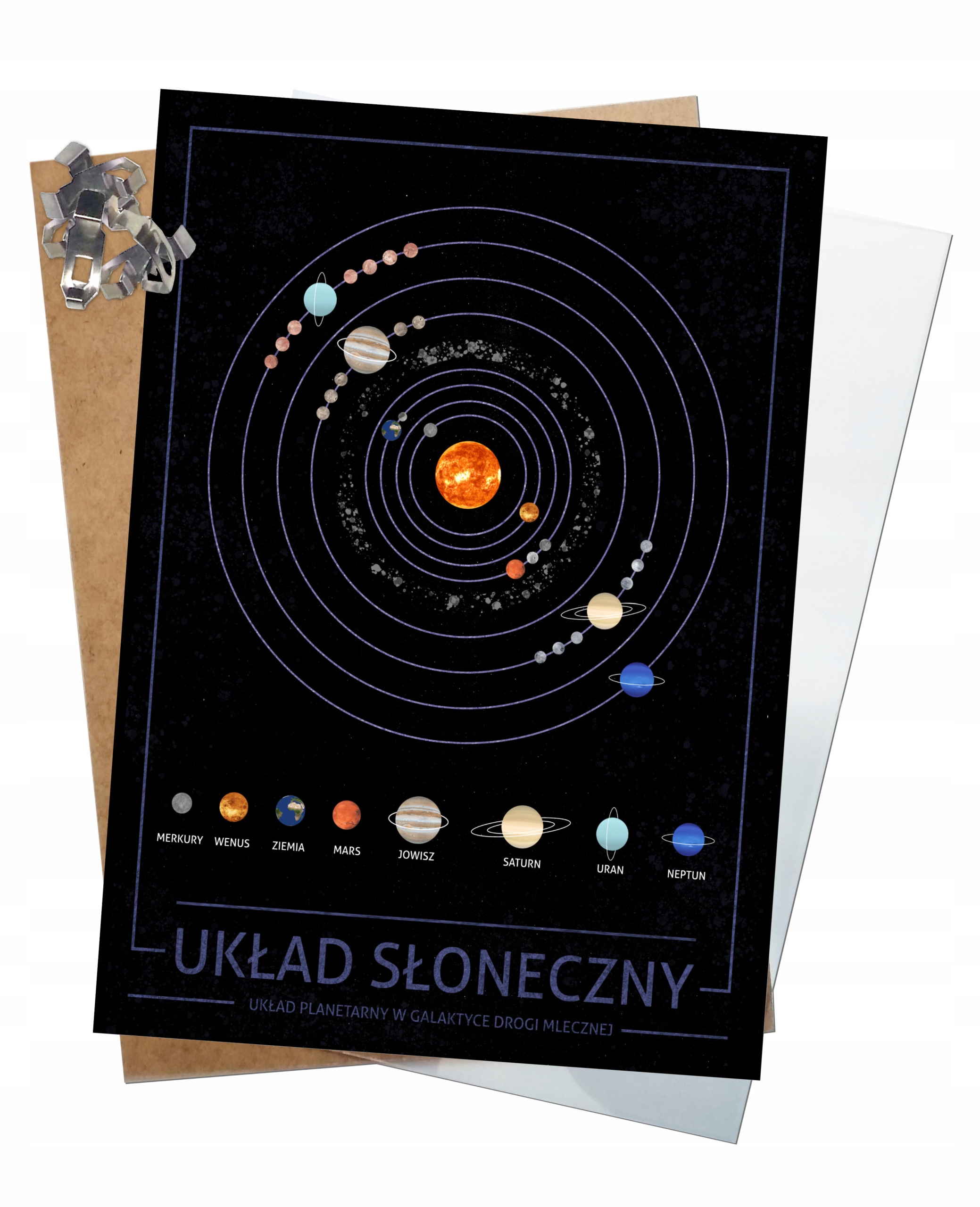 PLAKAT A3 ANTYRAMA UKŁAD SŁONECZNY KOSMOS PLANETY Marka inna