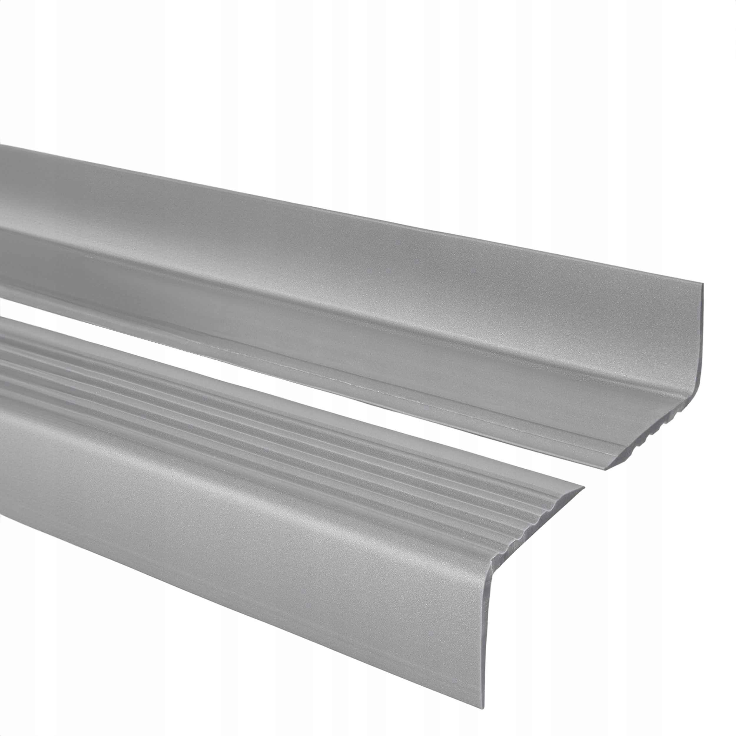 Schodiskový profil Pvc 50x42 mm, schodiskový nosník, Rgp, strieborný, 150 cm