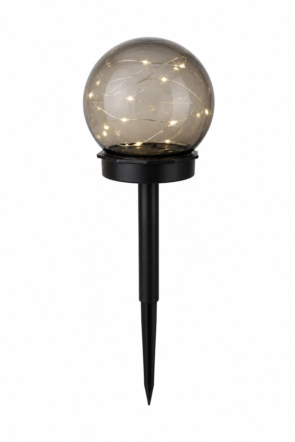 Lampki solarne kule 8 szt 34 cm wbijane ogrodowe 6 LED czujnik zmierzchu