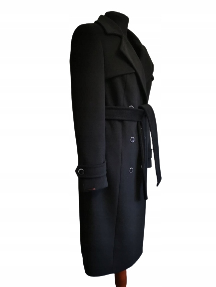 Płaszcz zimowy AD PATRYCJA TRENCZ czarny 42 NOWOŚĆ Rękaw długi rękaw