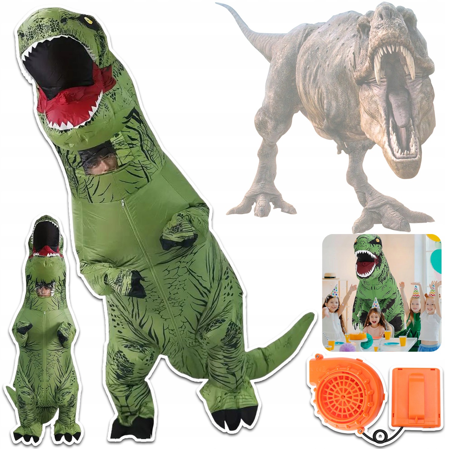 Nafukovací Kostým Dinosaurus Kostým Převlek Pro Dospělé 155-190 cm