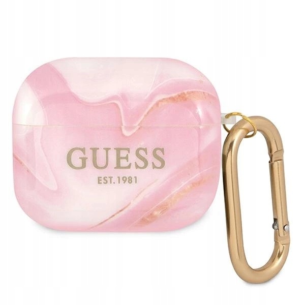 Etui Guess Marble Collection na AirPods 3 różowe