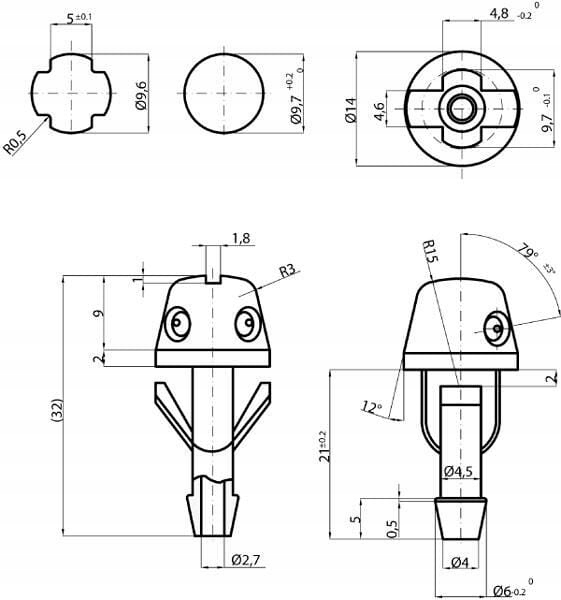 Dysza spryskiwacza Doga Numer katalogowy części K. 121500539C0