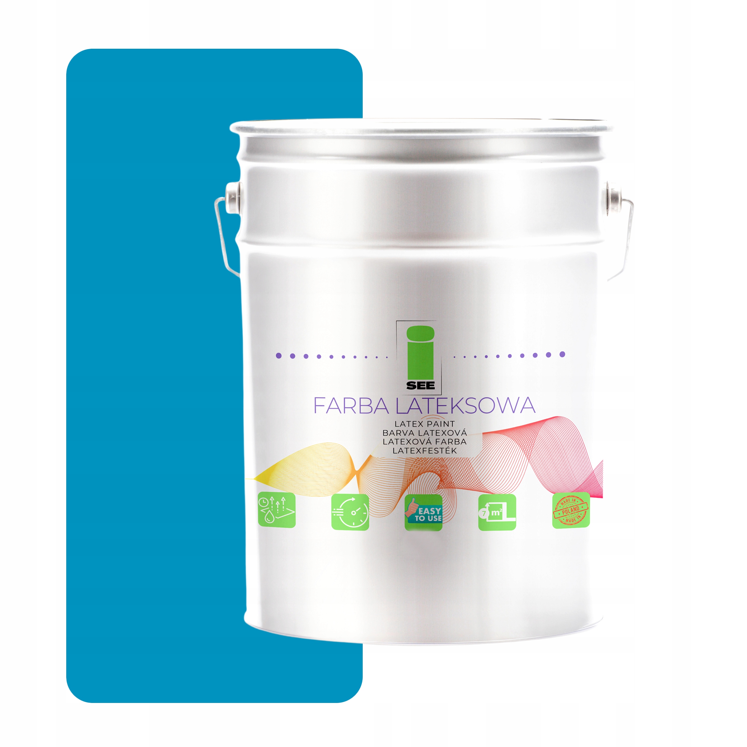 Farba Na Steny Latexová Modrá Svetlá Priedušná 10 L Hypoalergénna