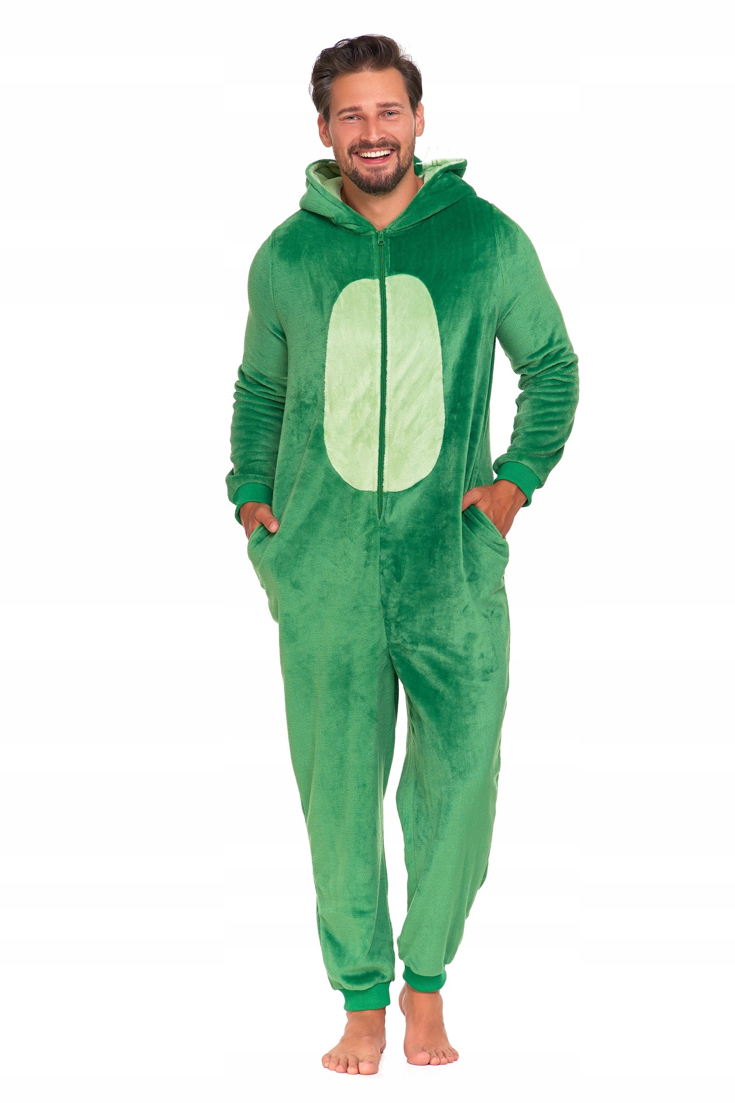 Pyžamo Jednodílná Kombinéza Onesie Kostým Dinosaurus Zelená XXL