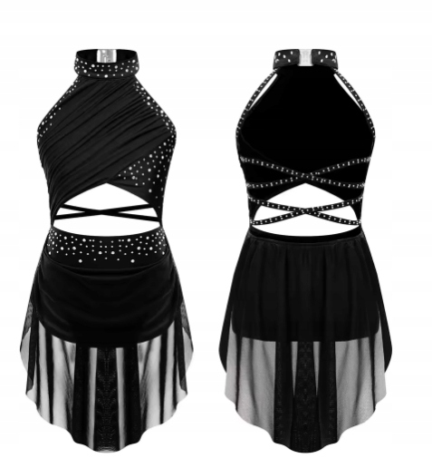 Strój Do Latino Sukienka Body Sukienka Tutu Do Tańca 134 Czarna 2576