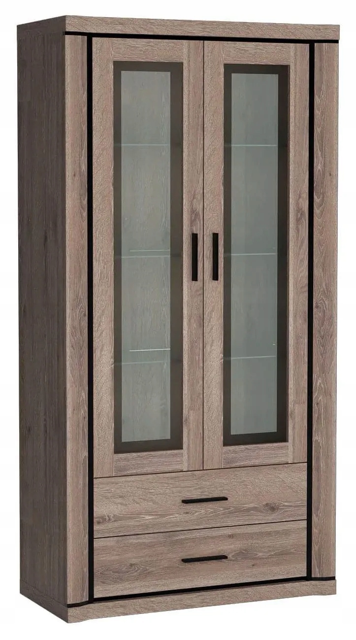 Szeroka witryna do salonu DALLAS D-17 dąb truflowy