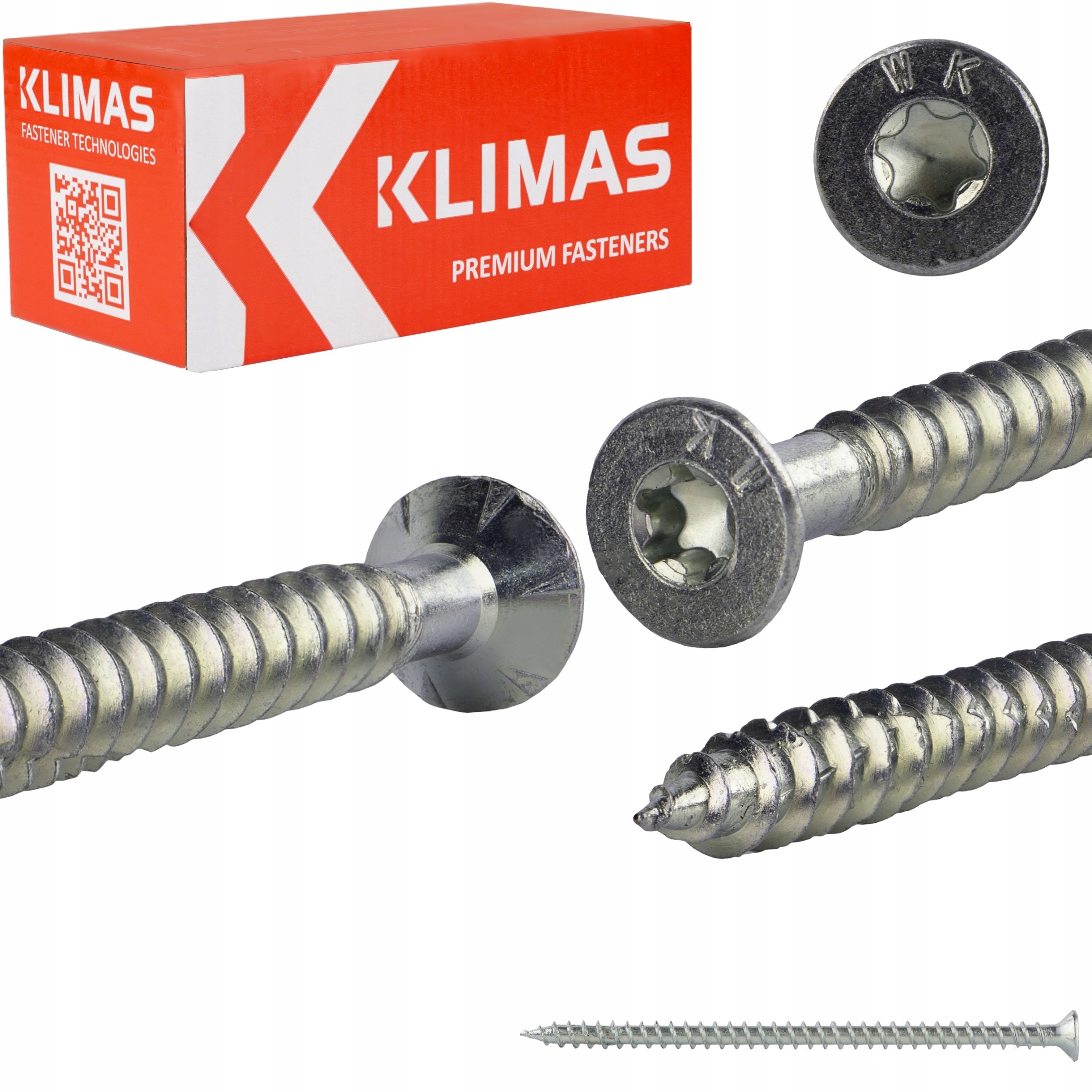 Tesařské vruty 8x160 mm 50 ks torx s plným kuželovým závitem Klimas Wkfs