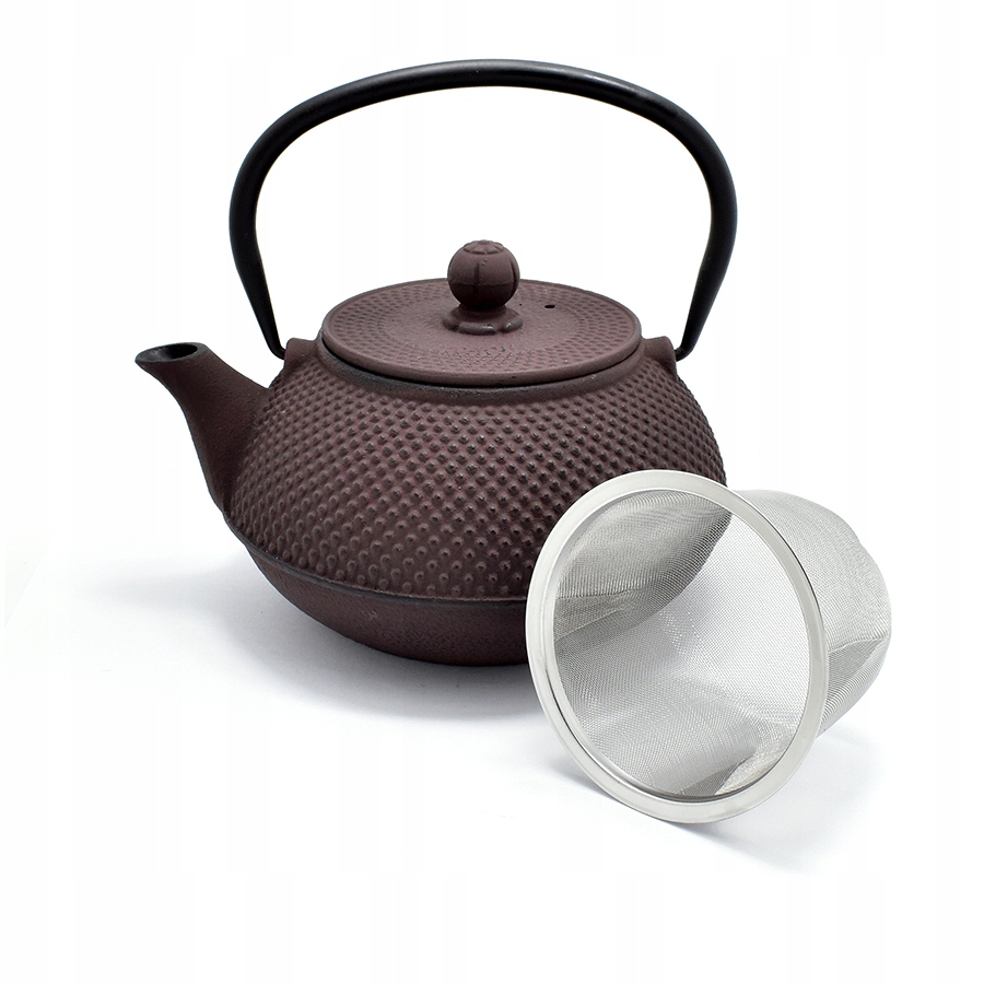 Levně Litinová konvice na čaj Arare Brown 600 ml