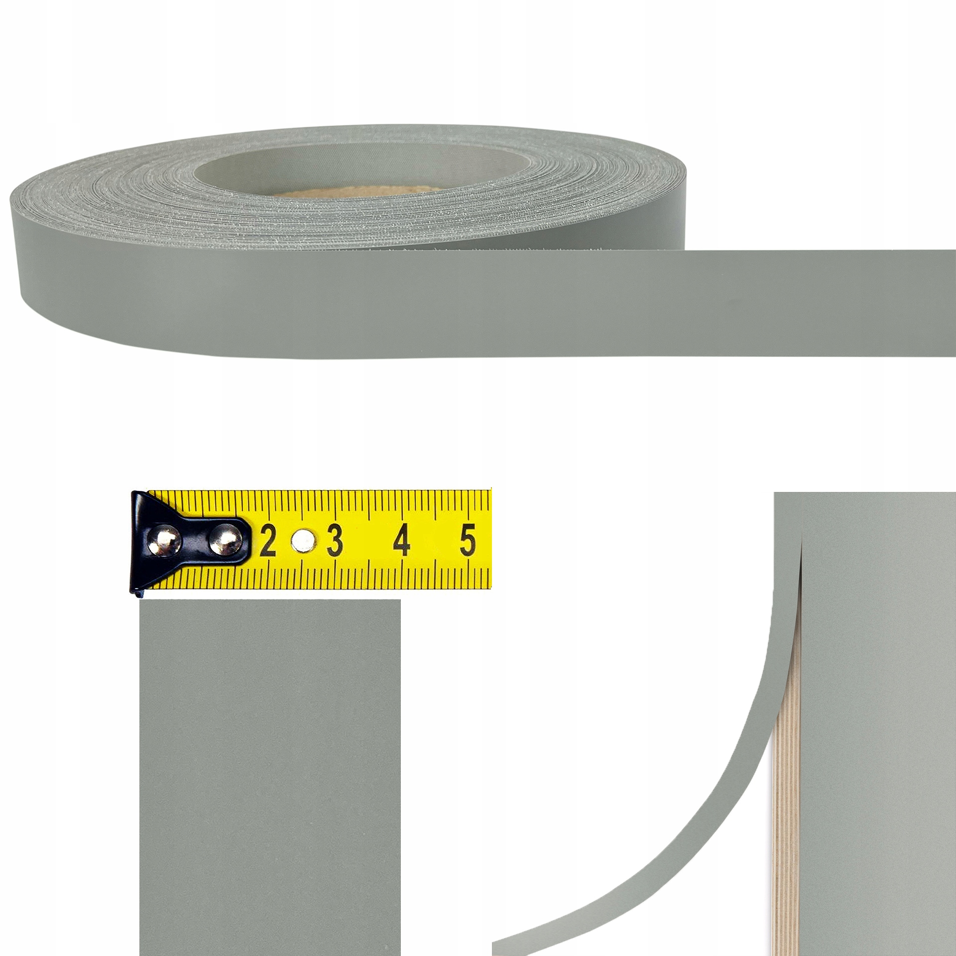 Melaminový lem Šedá páska na okraji nábytku Rolka Délka 100 m Šířka 4 cm