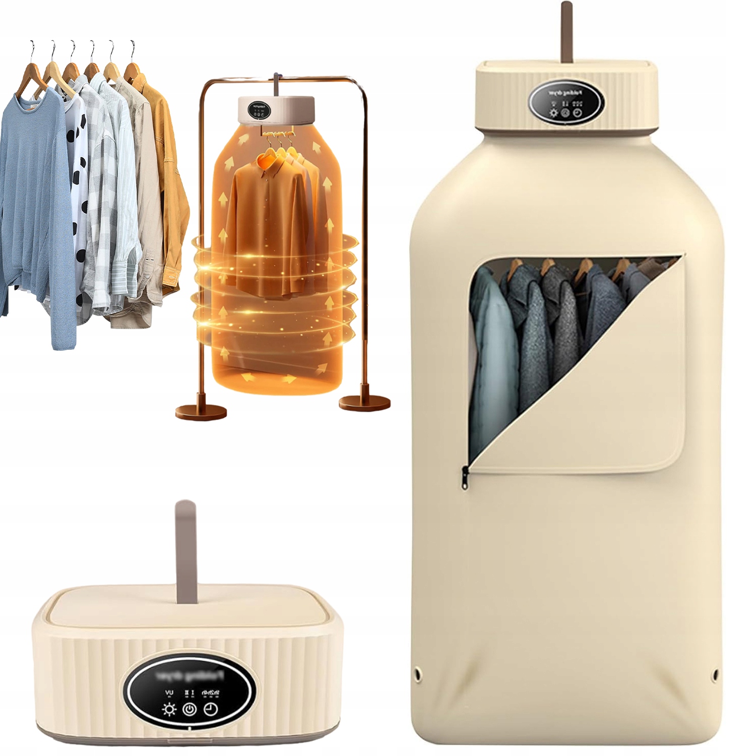 Levně Elektrická Sušák Na Prádlo 360° S Horkým Vzduchem S Časovačem 600W 220V