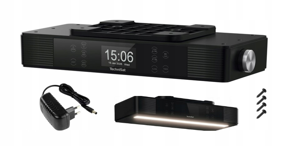 Kuchynské podskrinkové rádio Wi-Fi Fm Bluetooth TechniSat KitchenRadio čierne