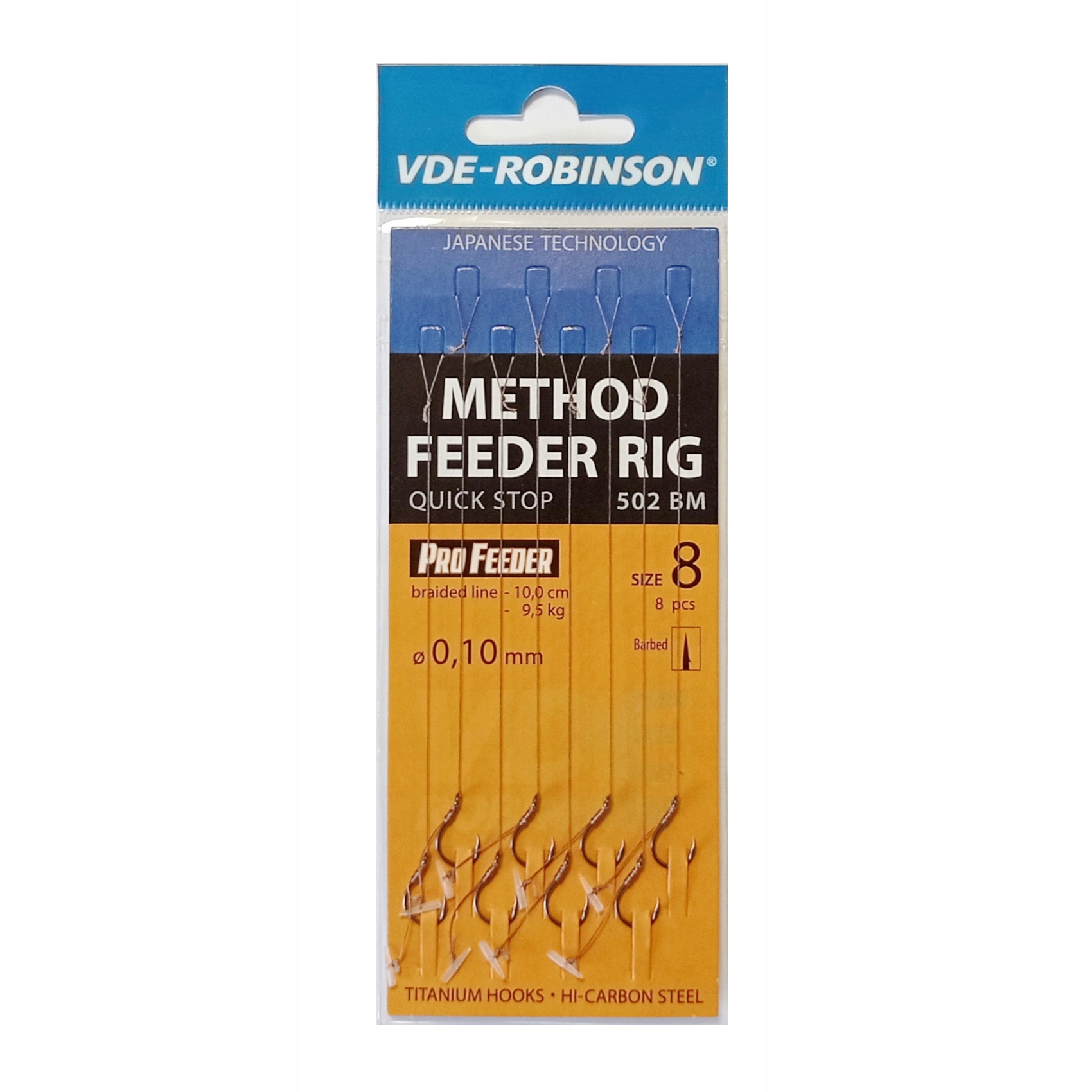Przypon Vde-r z quick stop Mf 502BM rozm. 10 0,08mm op.8szt. dł.10cm