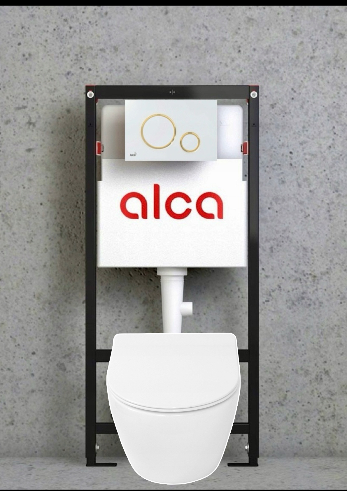 Zestaw stelaż WC podtynkowy GEB miska deska przycisk BIAŁY ZŁOTY POŁYSK Stan opakowania oryginalne