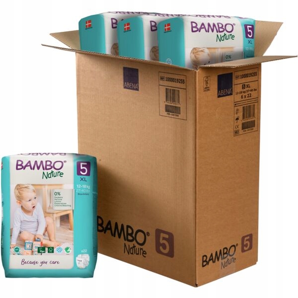 Pieluszki dla dzieci Bambo Nature 5 junior (12-18 kg, 22szt.)