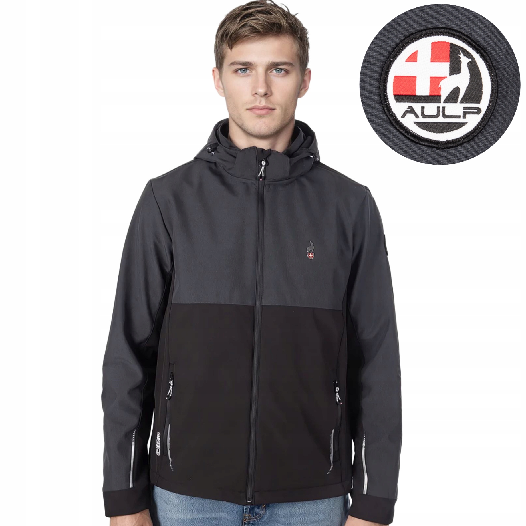 Pánská softshellová bunda s kapucí , nepromokavá, Aulp M