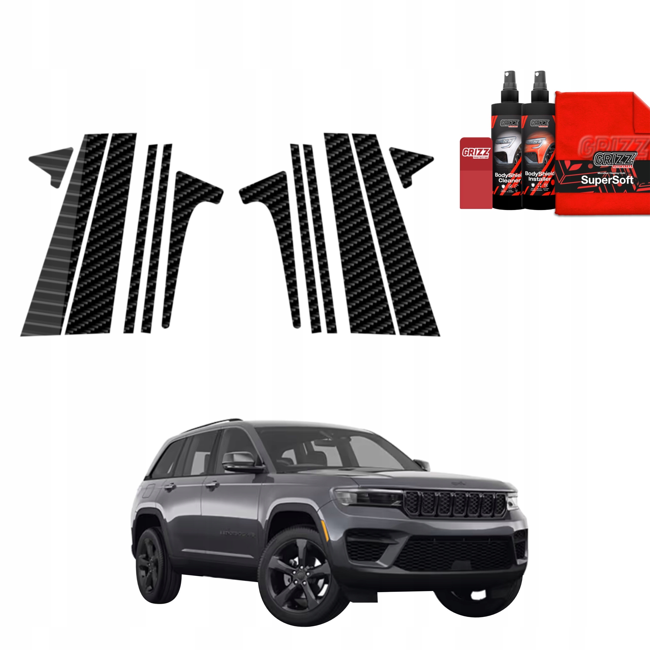 12v1 Fólie na sloupky pro Jeep Grand Cherokee (2025)