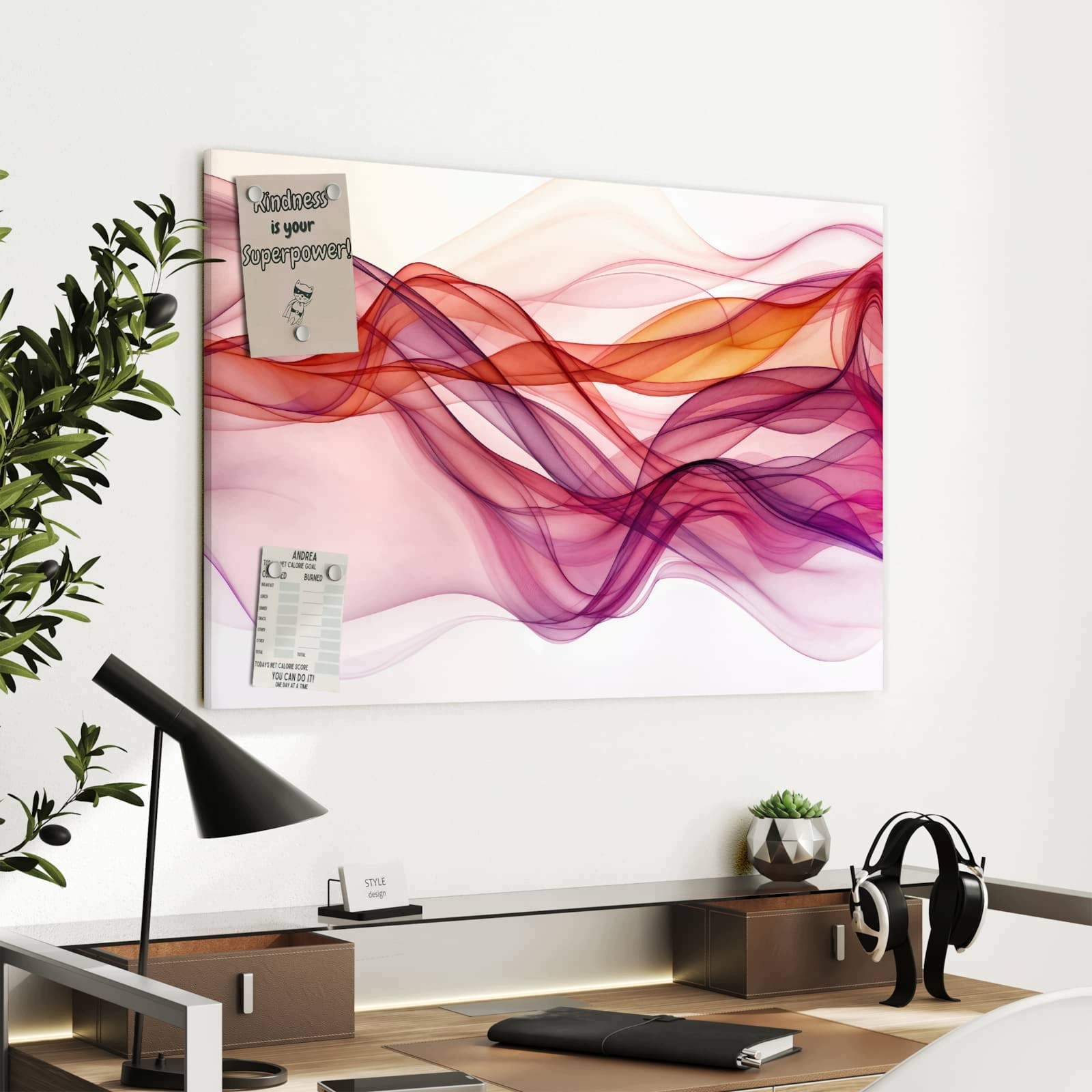 Magnetická tabule Barevné Závěs 90 × 60 cm