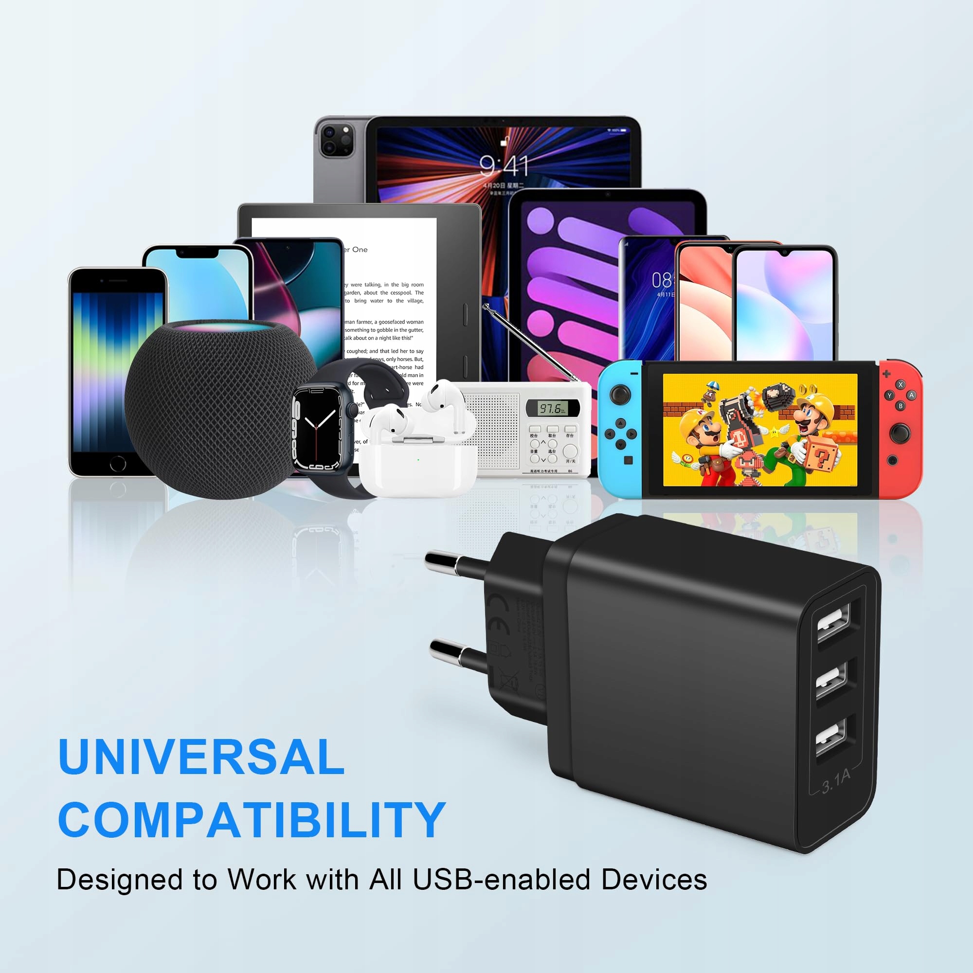 ARCCRA Ładowarka USB 15W 3-Port Adapter do Android — miniatura 5