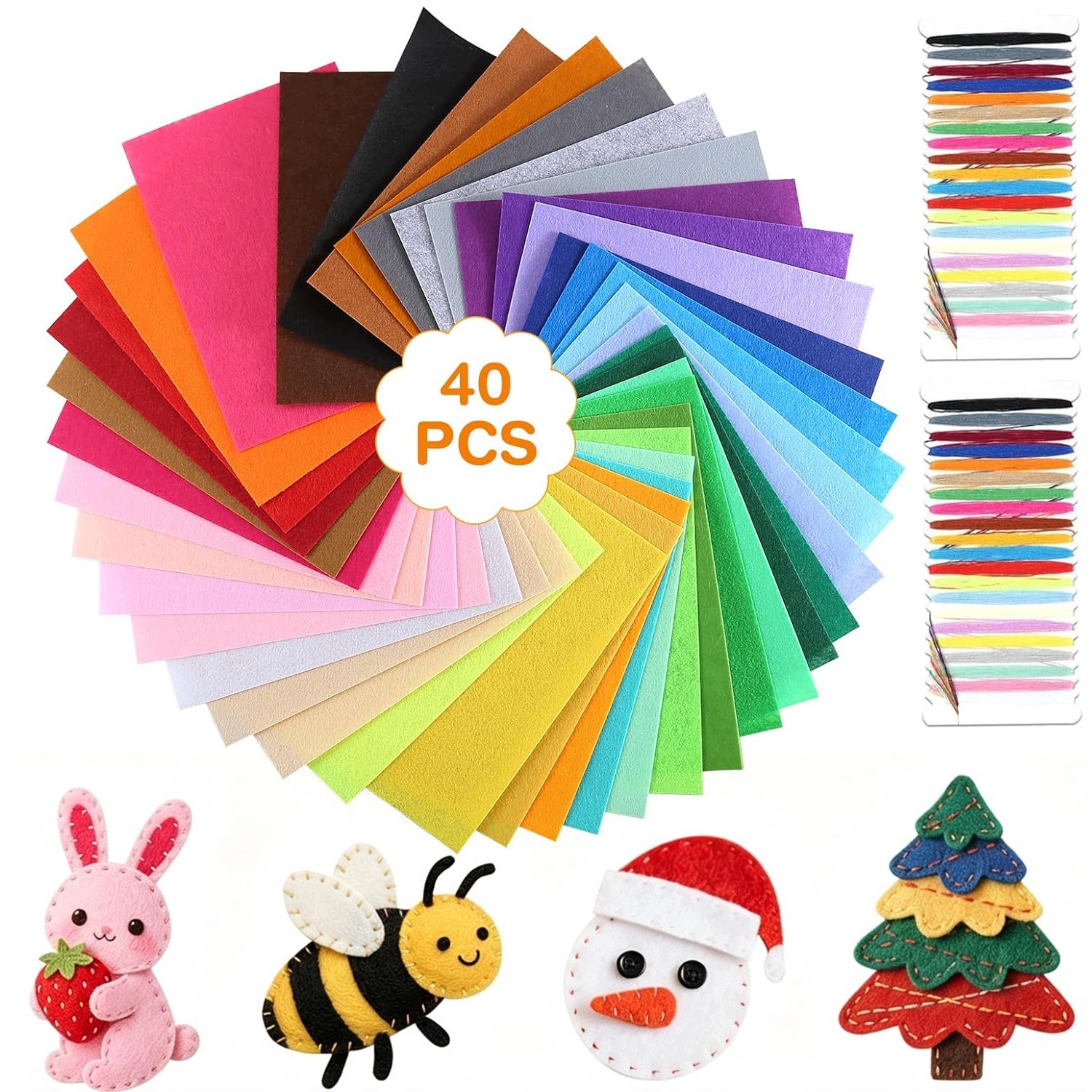Dekorativní Plst Měkký List 40 Barev Sada 30X20 CM 1 MM 80 Kusů