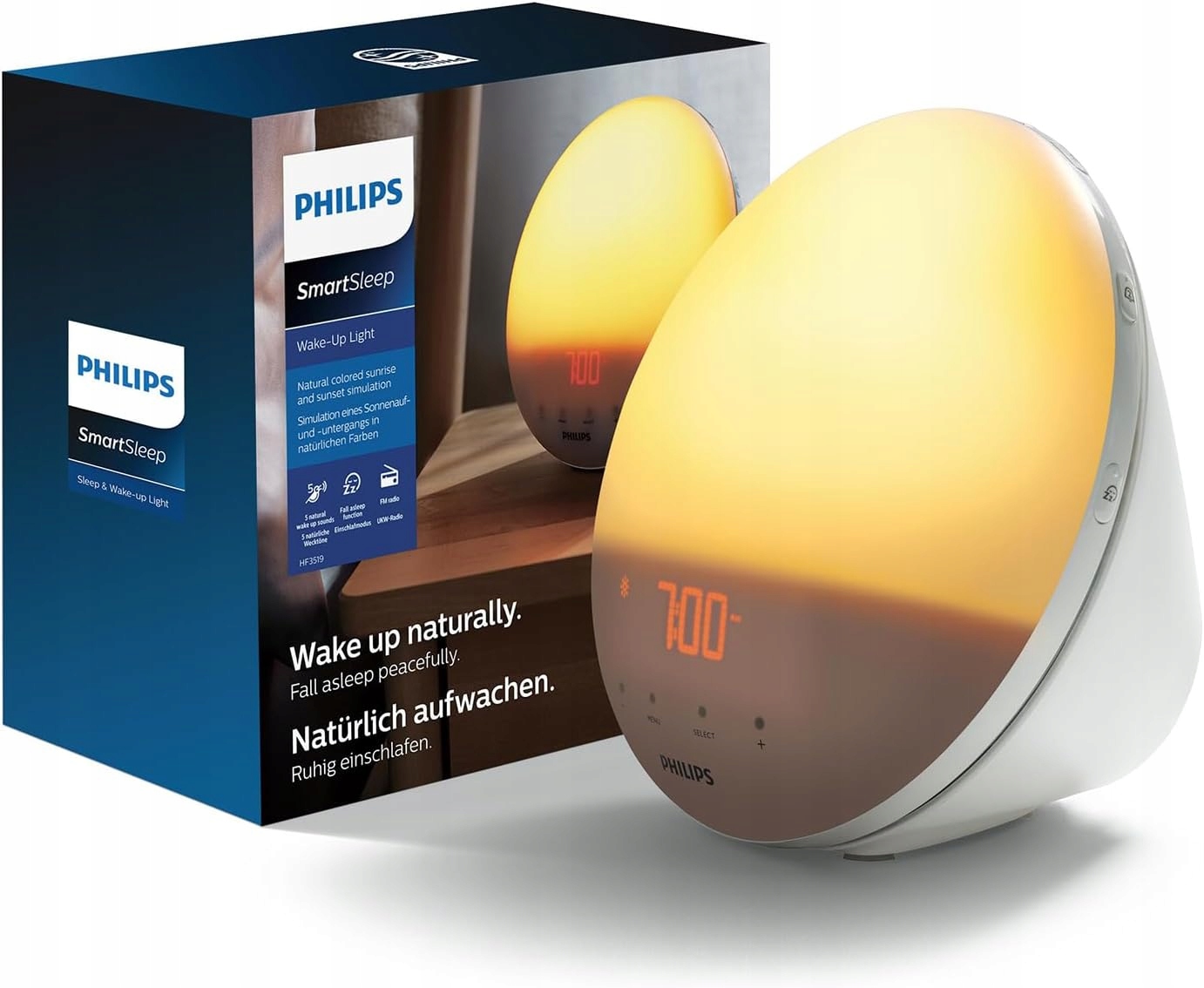 Philips SmartSleep HF3521/01 světelný budík simulace východu slunce 300
