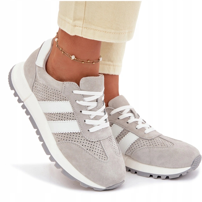 Dámské Tenisky Z Přírodního Semiše, Módní, Šedé 37