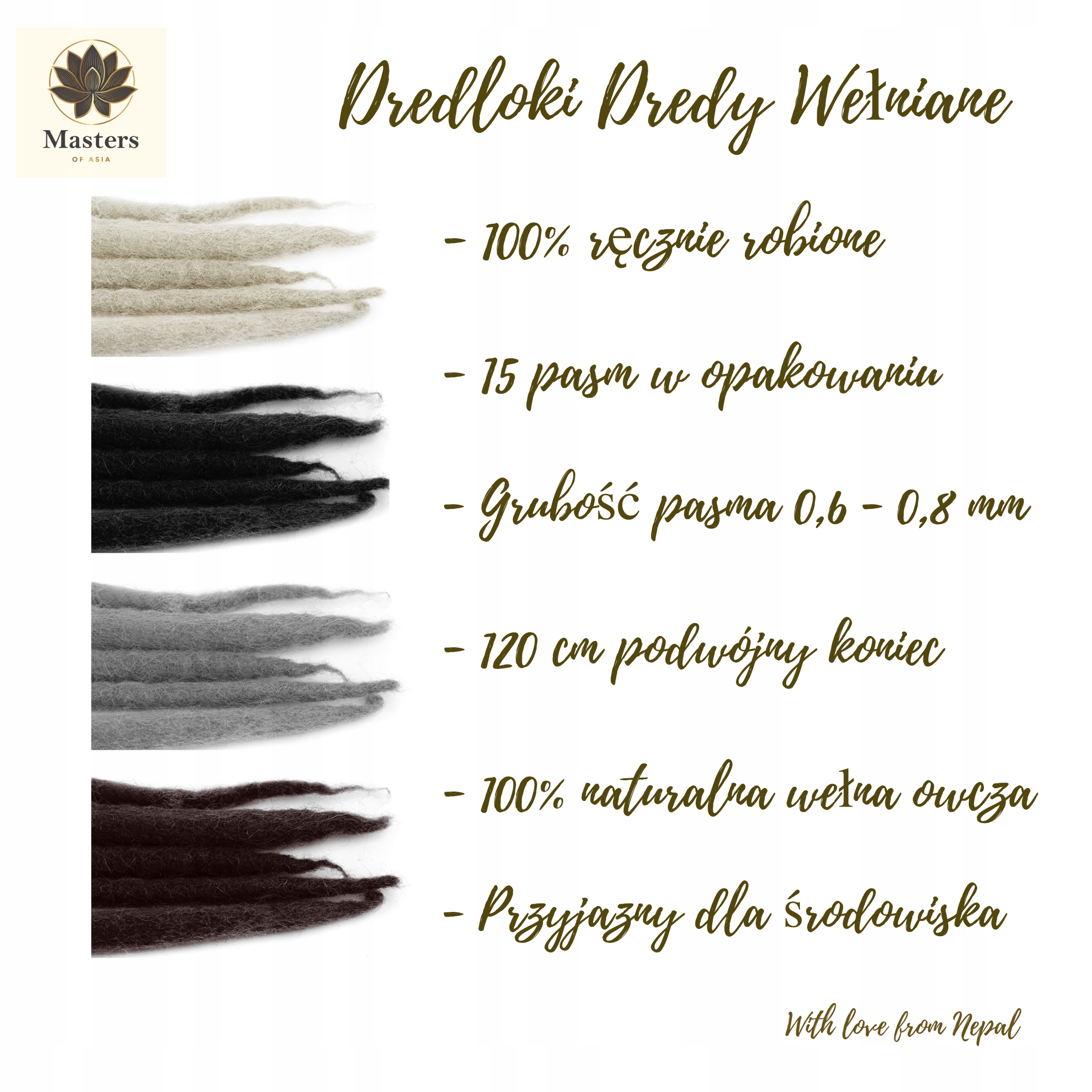 Černé vlněné dredy