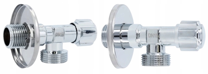 ZAWÓR KĄTOWY DO PRALKI CERAMICZNY 1/2x1/2 CHROM Rodzaj kątowy