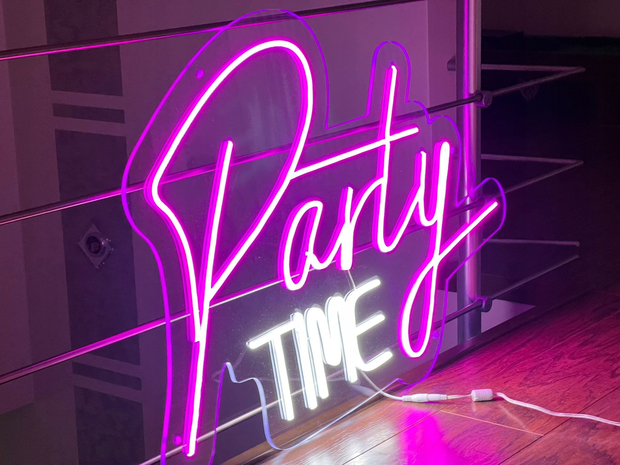 "Party Time" Napis Neon Led Ledon Neon Flex Marka bez marki