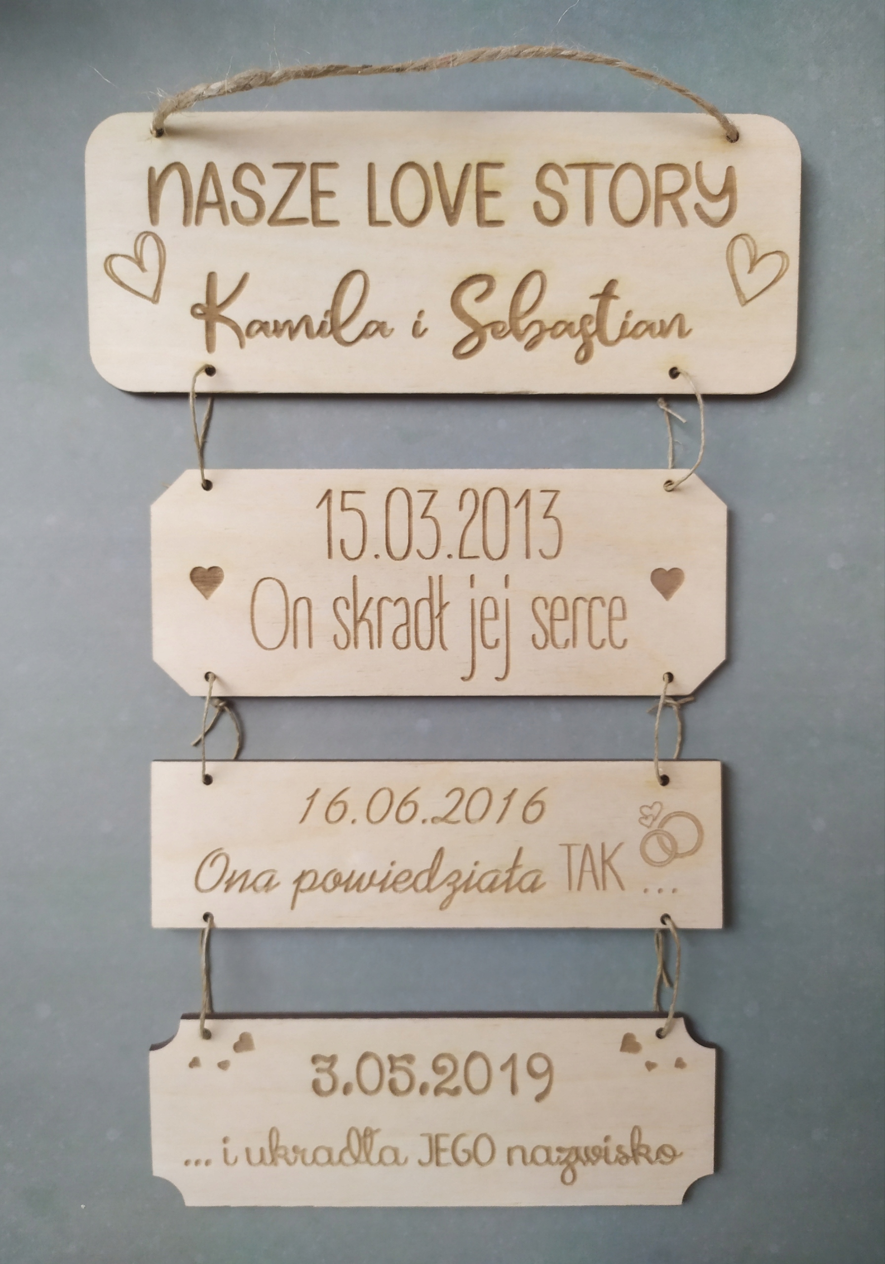 

Historia Naszej Miłości Tabliczki Z Grawerem Ślub