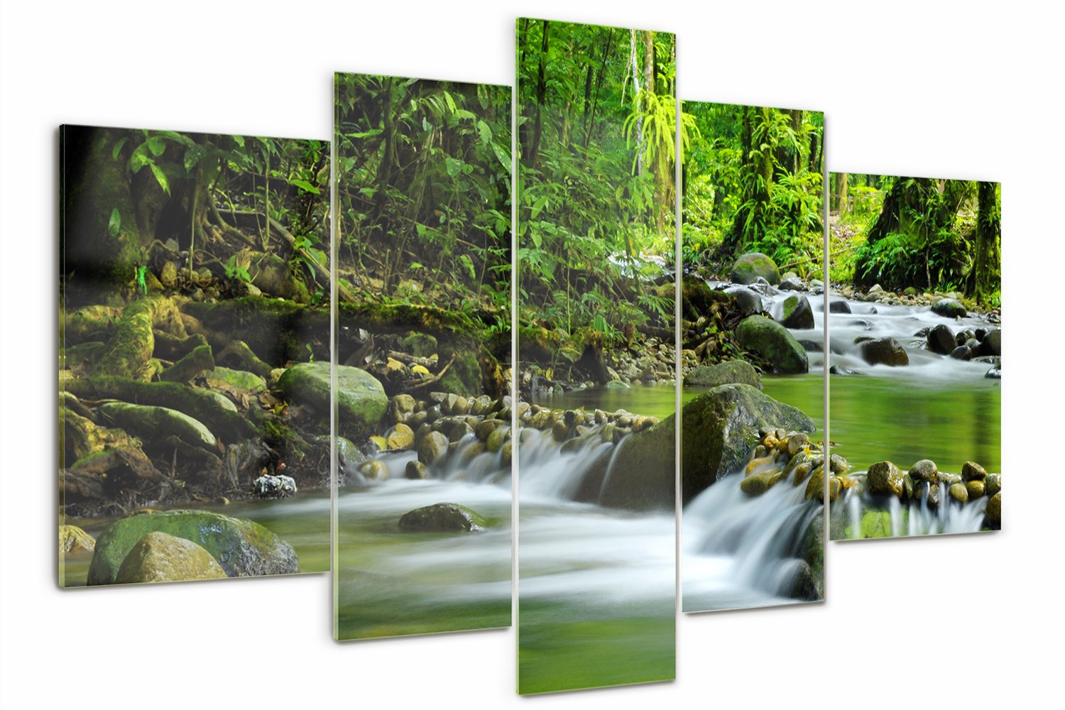Skleněný triptych na zeď Horský potok