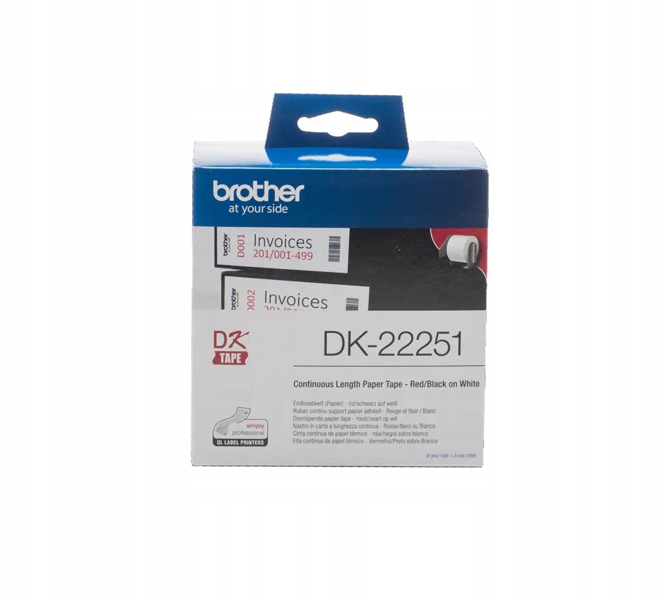 Dwukolorowa taśma org. Brother DK-22251 62mmx15,24mb QL800 QL810w QL820nwb