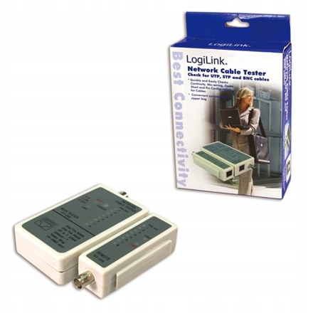 Tester kabli Logilink dla RJ45 i Bnc z jednostką z