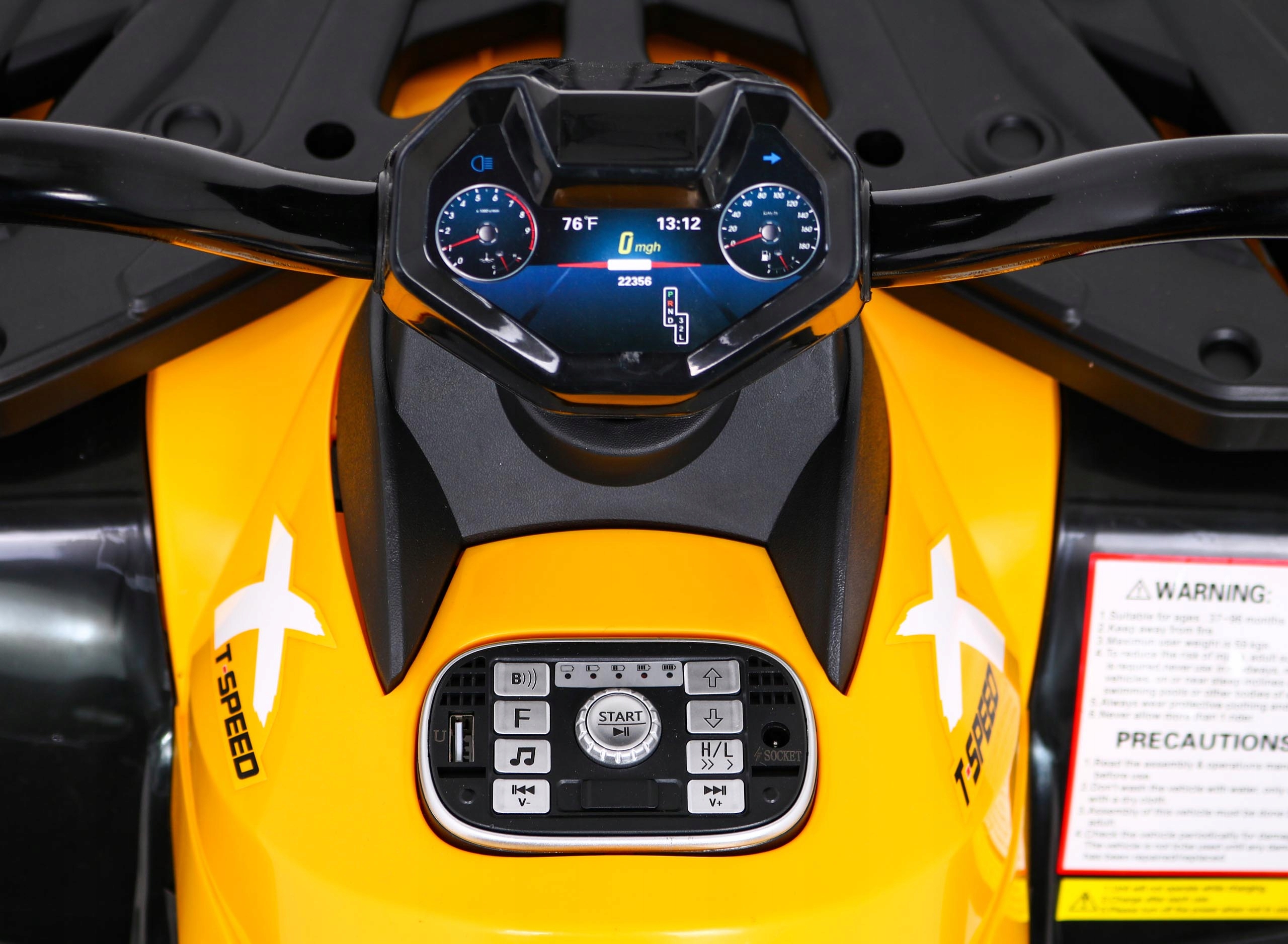 Pojazd Quad dla dzieci XT-SPEED 4x80W 24/7Ah Bluetooth Żółty S615 Szerokość pojazdu 65 cm
