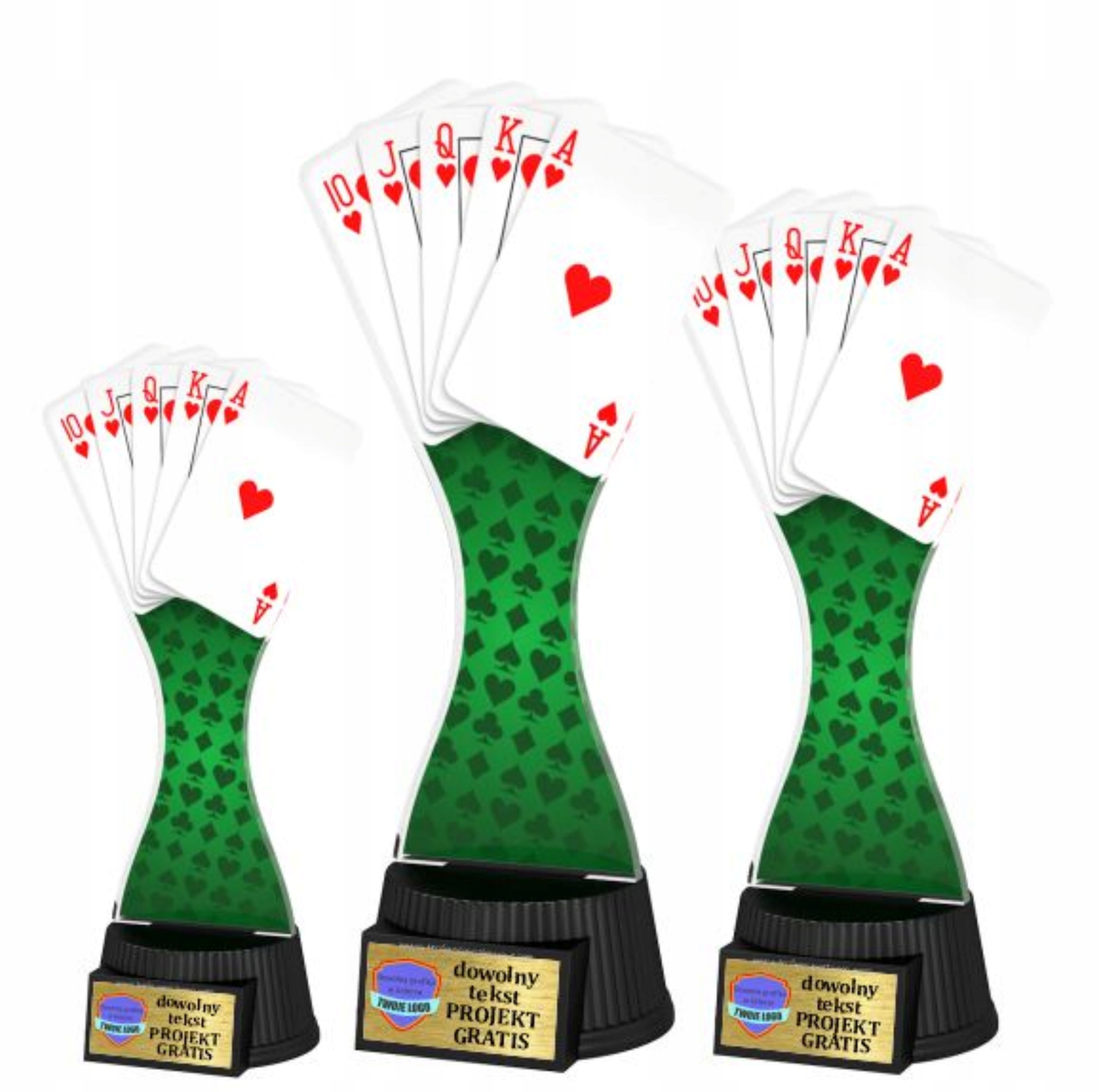 3ks Komplet sošek s Plexi barevným potiskem 25-23-19 cm Karetní hry Poker
