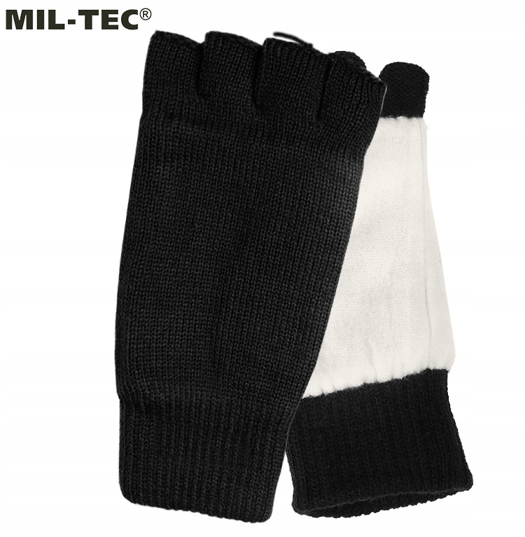 RĘKAWICE RĘKAWICZKI ZIMOWE 3M BEZ PALCÓW CZARNE Kolor czarny