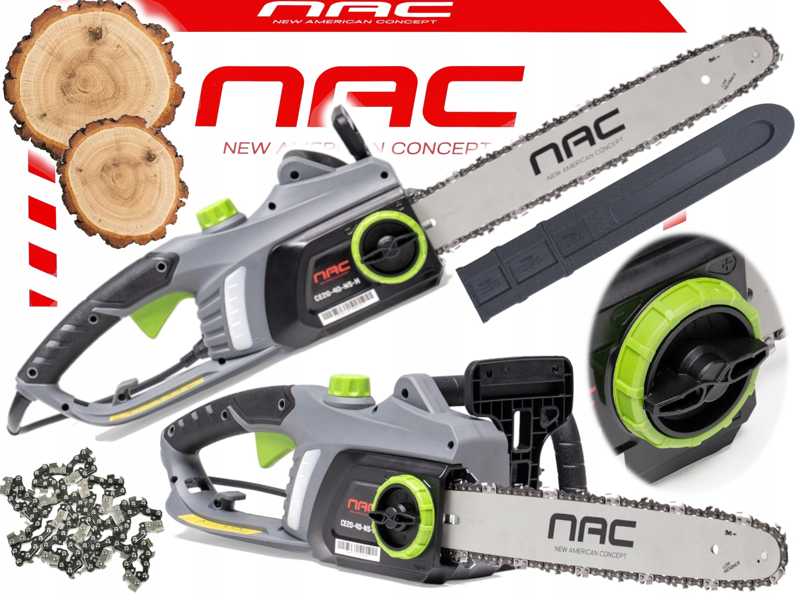 Nac Piła Elektryczna Łańcuchowa CE20-40-NS-H 2000W 40cm system Sds