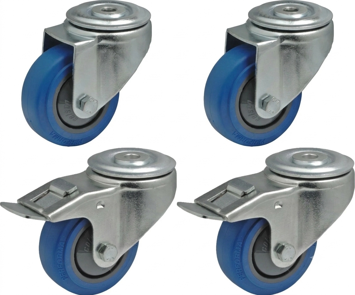 Sada 4x otočné kolo 80 mm (2x brzda 2x bez)