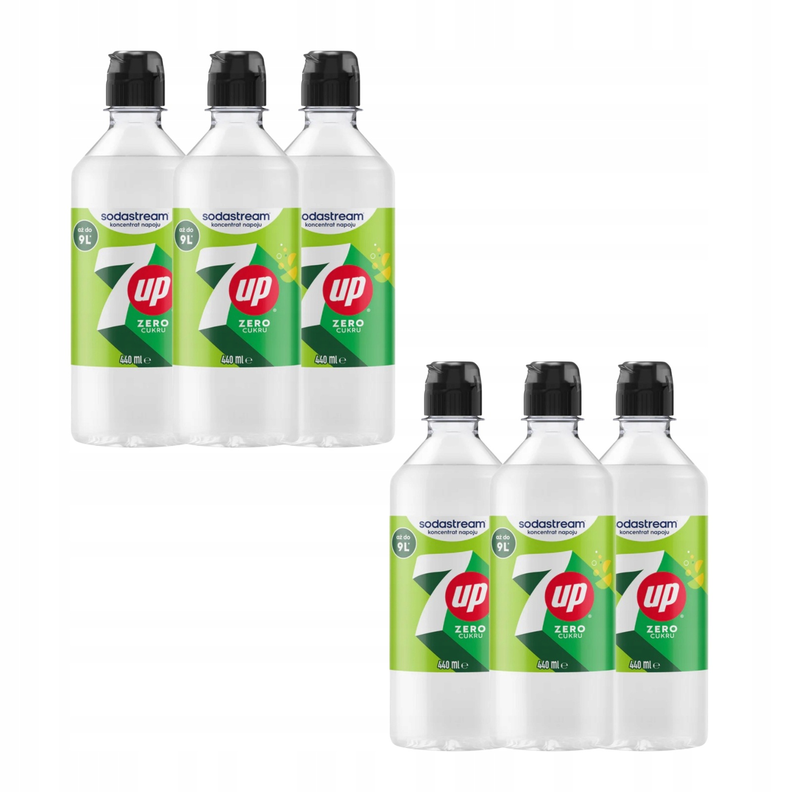 Koncentrát sirupu do výrobníku sody Sodastream 7Up Free Bez cukru, 440 ml x6