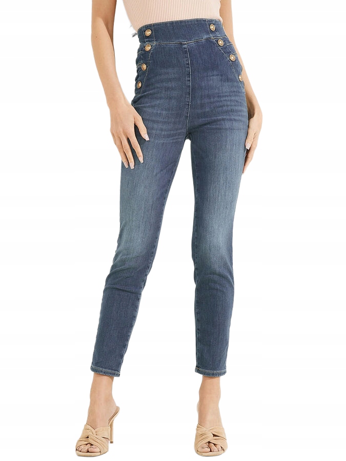 Guess S Vysokým Pasem, Rovné, Tmavě Modré 32/30 2 Cb