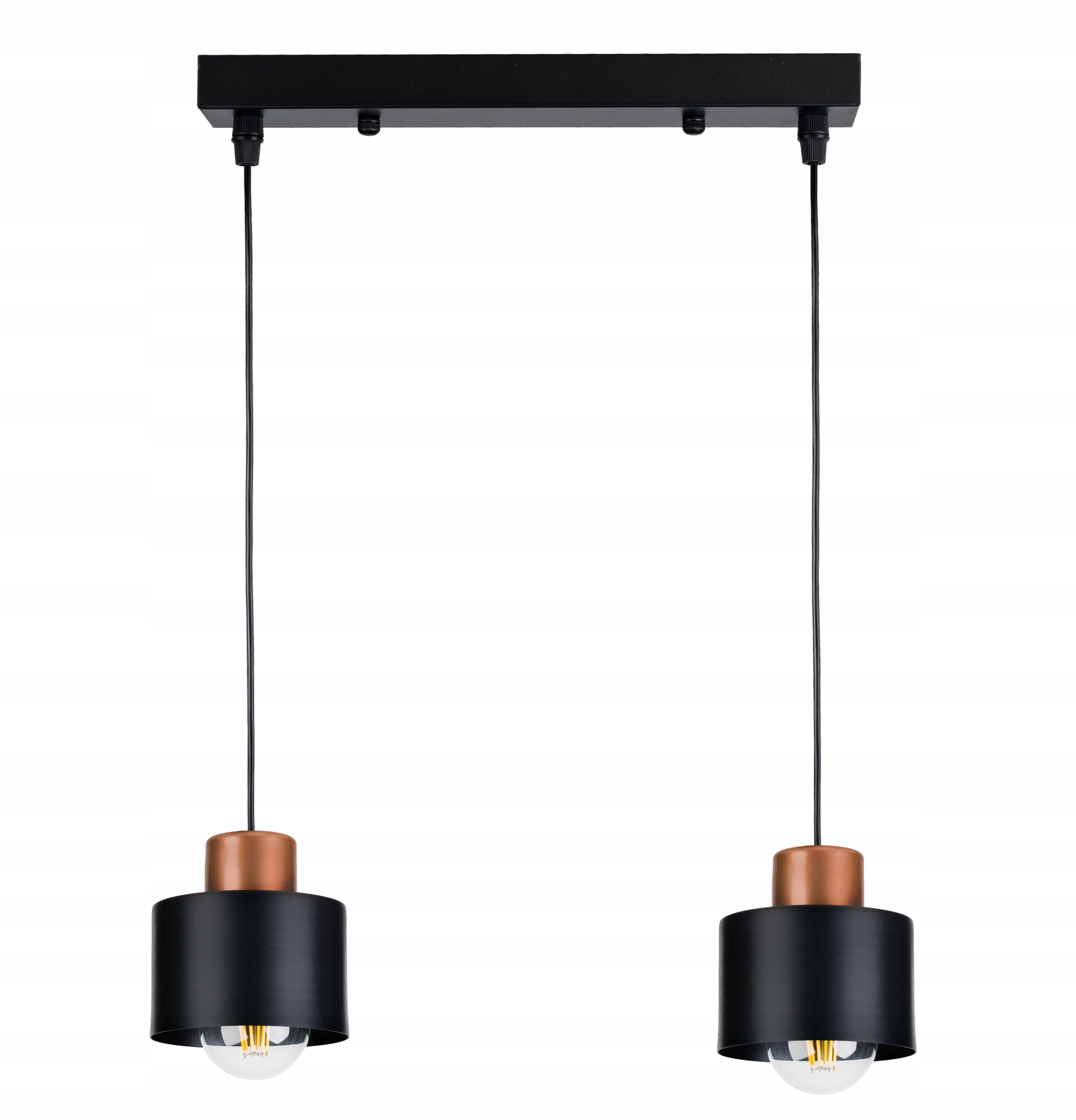 

Lampa Wisząca Sufitowa Belka Kubek Czarny 2xE27