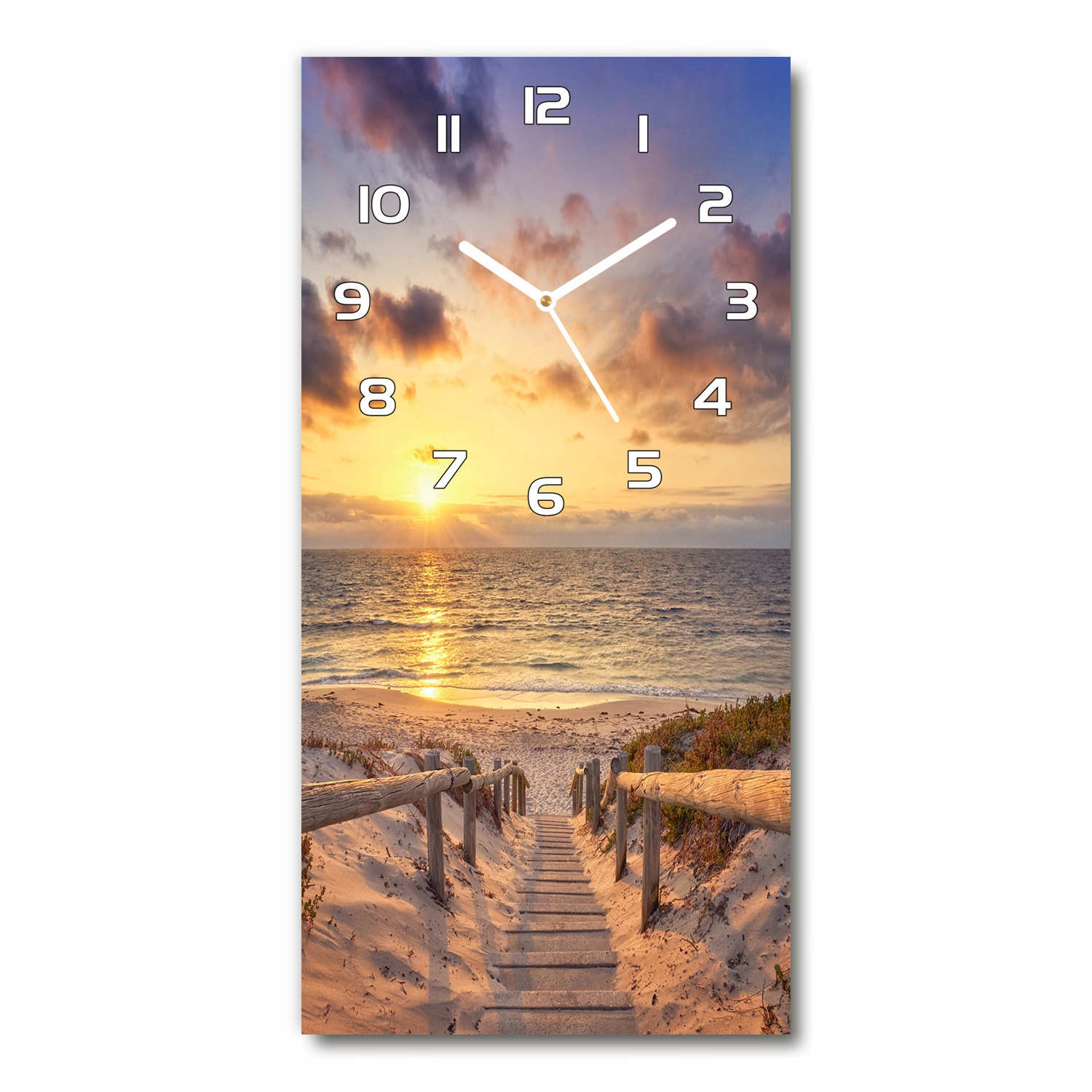 

Zegar ścienny cichy Ścieżka na plażę 30x60 pionowy