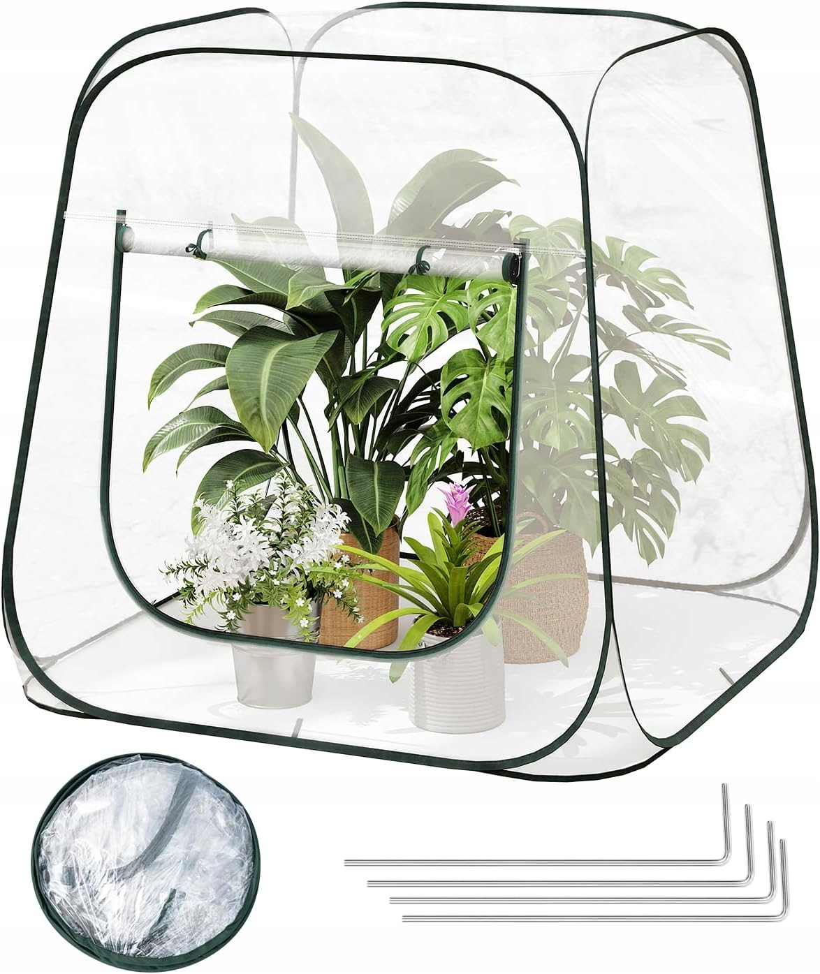 Mini záhradný skleník Woltu Pvc 100x100x97 cm fóliový, priehľadný