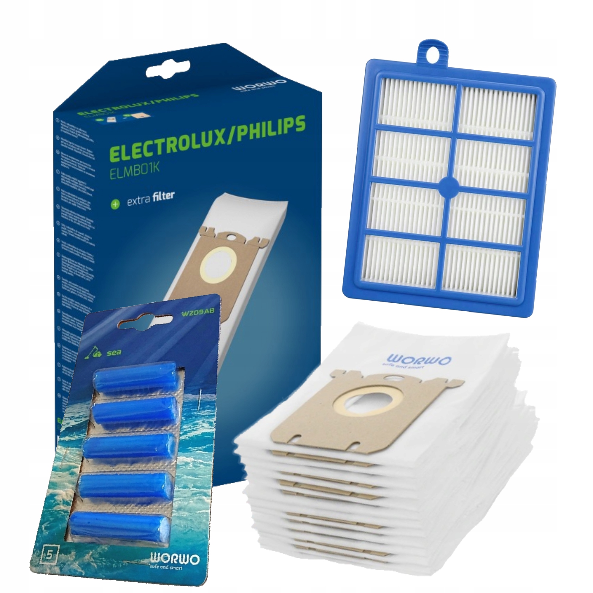 WORKI DO ELECTROLUX PHILIPS + FILTR HEPA + ZAPACH