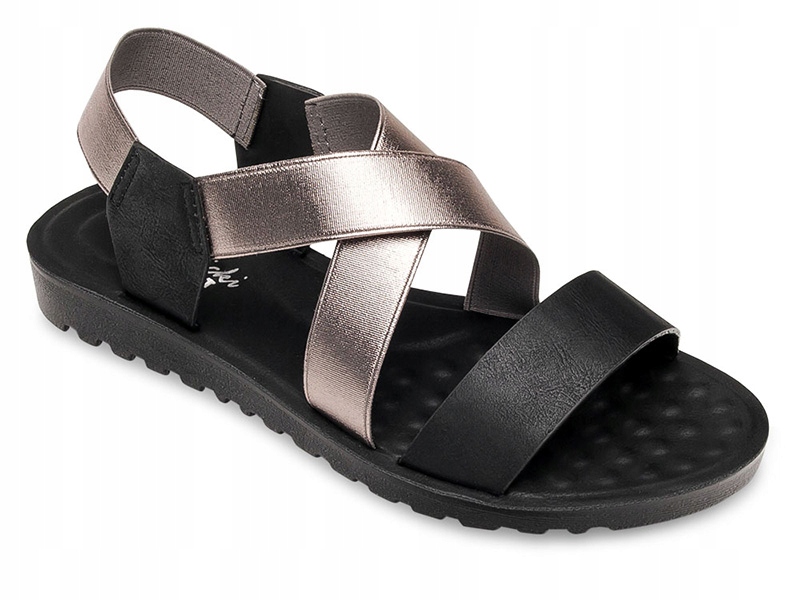 

Wsuwane sandałki damskie na gumkę Czarne 39