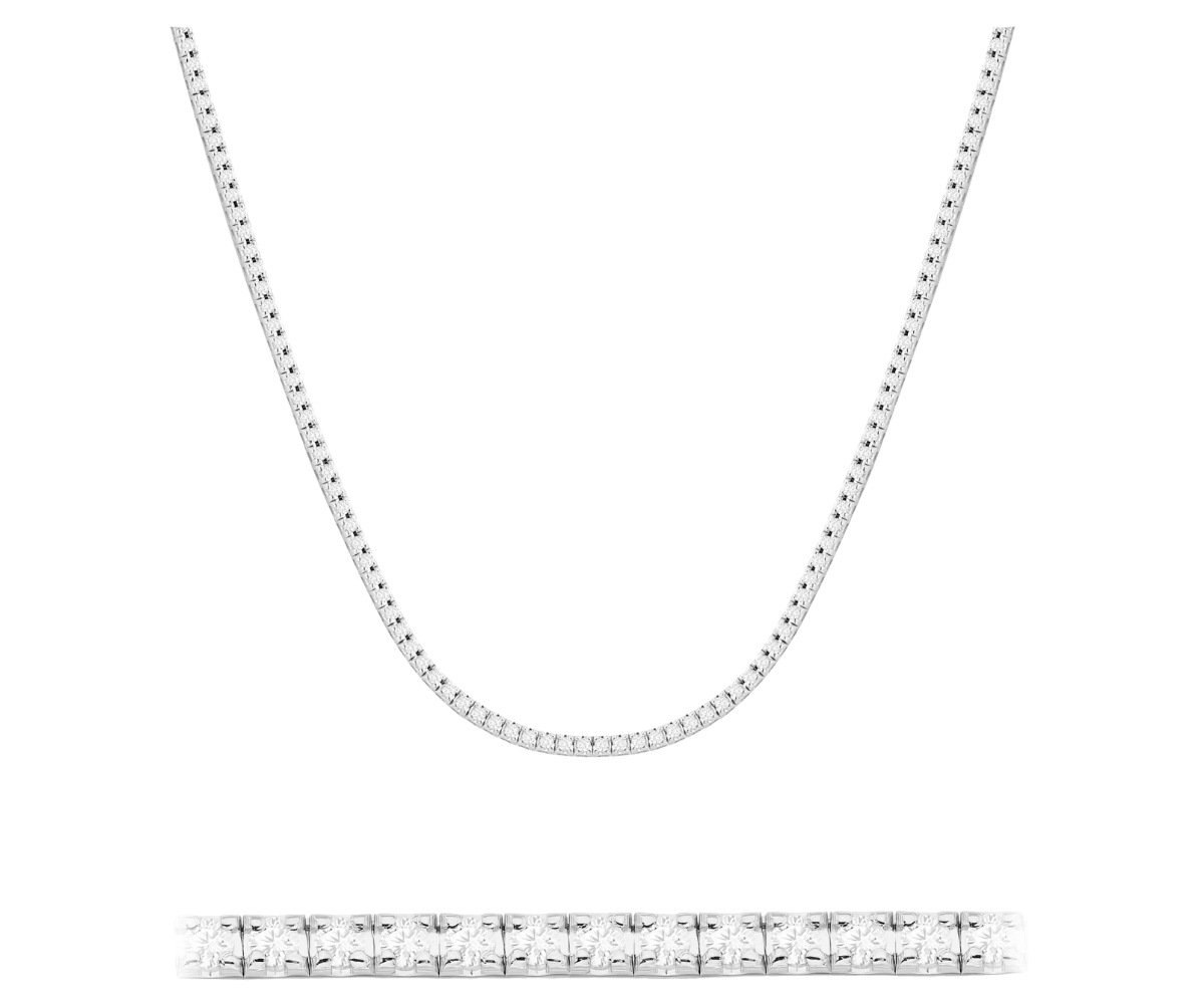 Białe Złoto Naszyjnik Brylanty Diamenty Laboratoryjne 3,38 ct 585