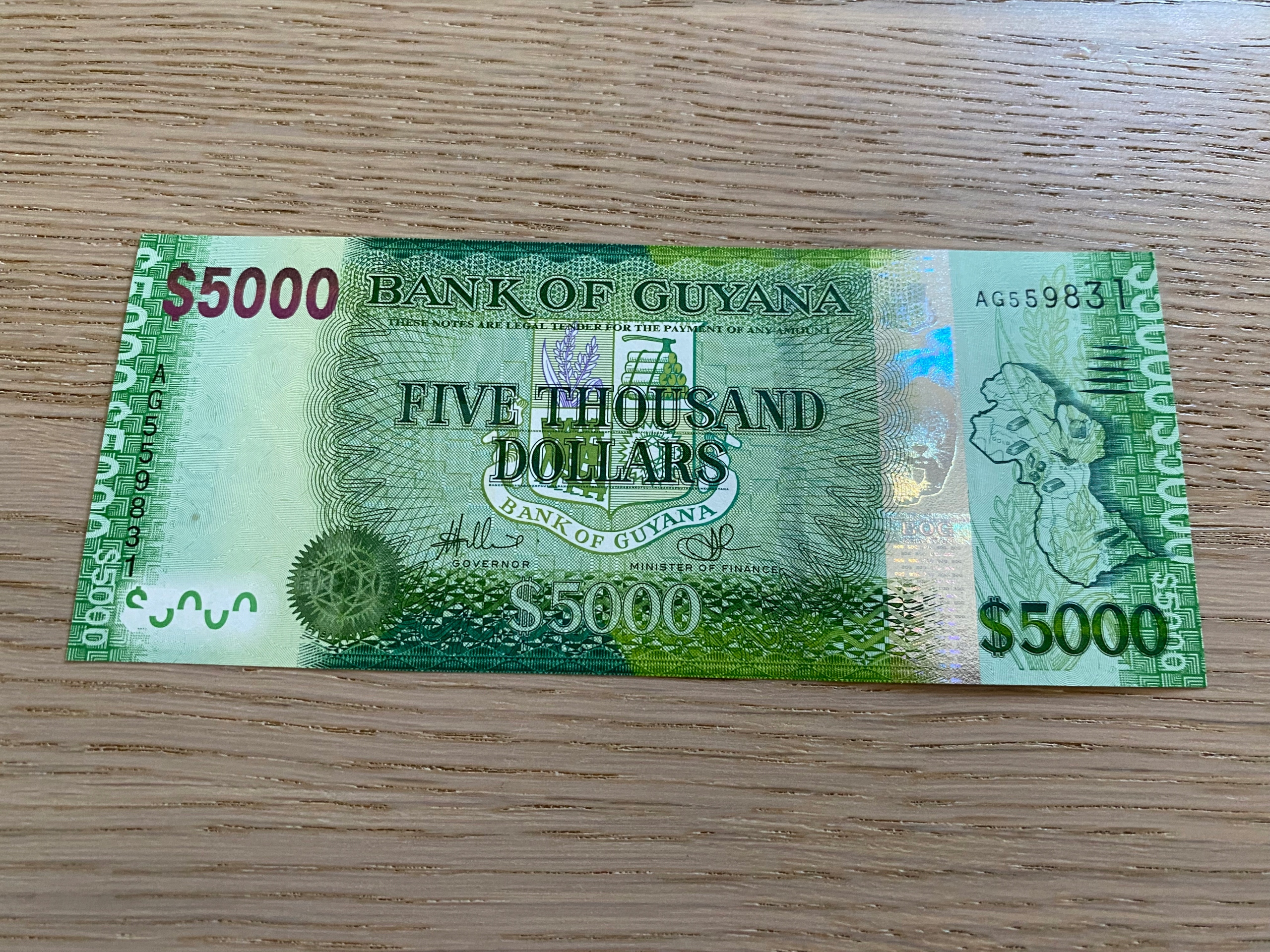 Gujana - 5000 dolarów - UNC