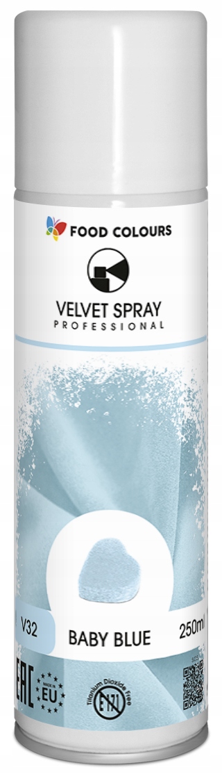 Zamsz jadalny spożywczy w sprayu 250ml Błękitny jasnoniebieski w areozolu