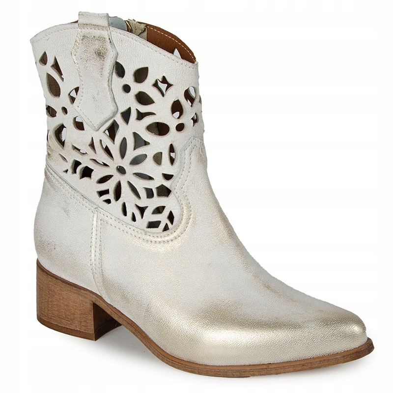 Laroni 3404 Béžové Zlato Nezateplené Kožené Kotníkové Boty 39